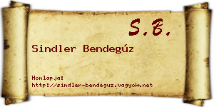 Sindler Bendegúz névjegykártya